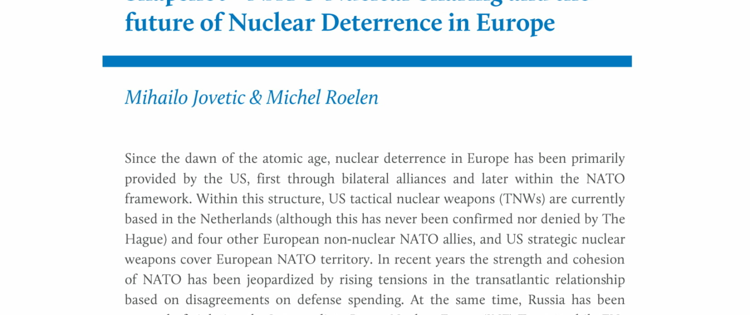 HCSS Snapshot - NATO Nuclear Sharing and the future of Nuclear ...