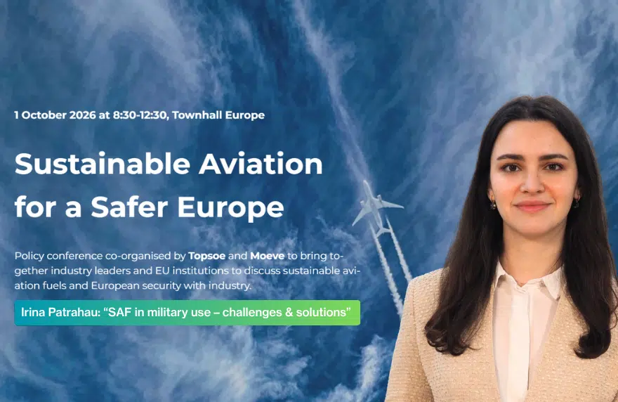 Irina Patrahau to speak on sustainable aviation fuel (SAF) for military use at Brussels conference